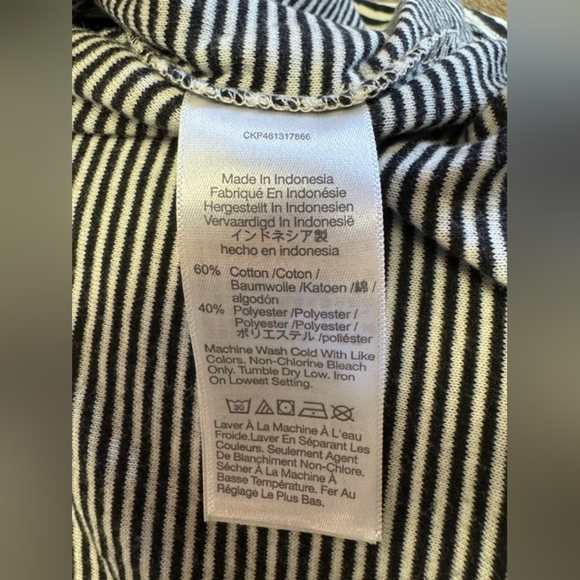 Madewell Crop EUC Striped White/Black Size Medium - Picture 8 of 8